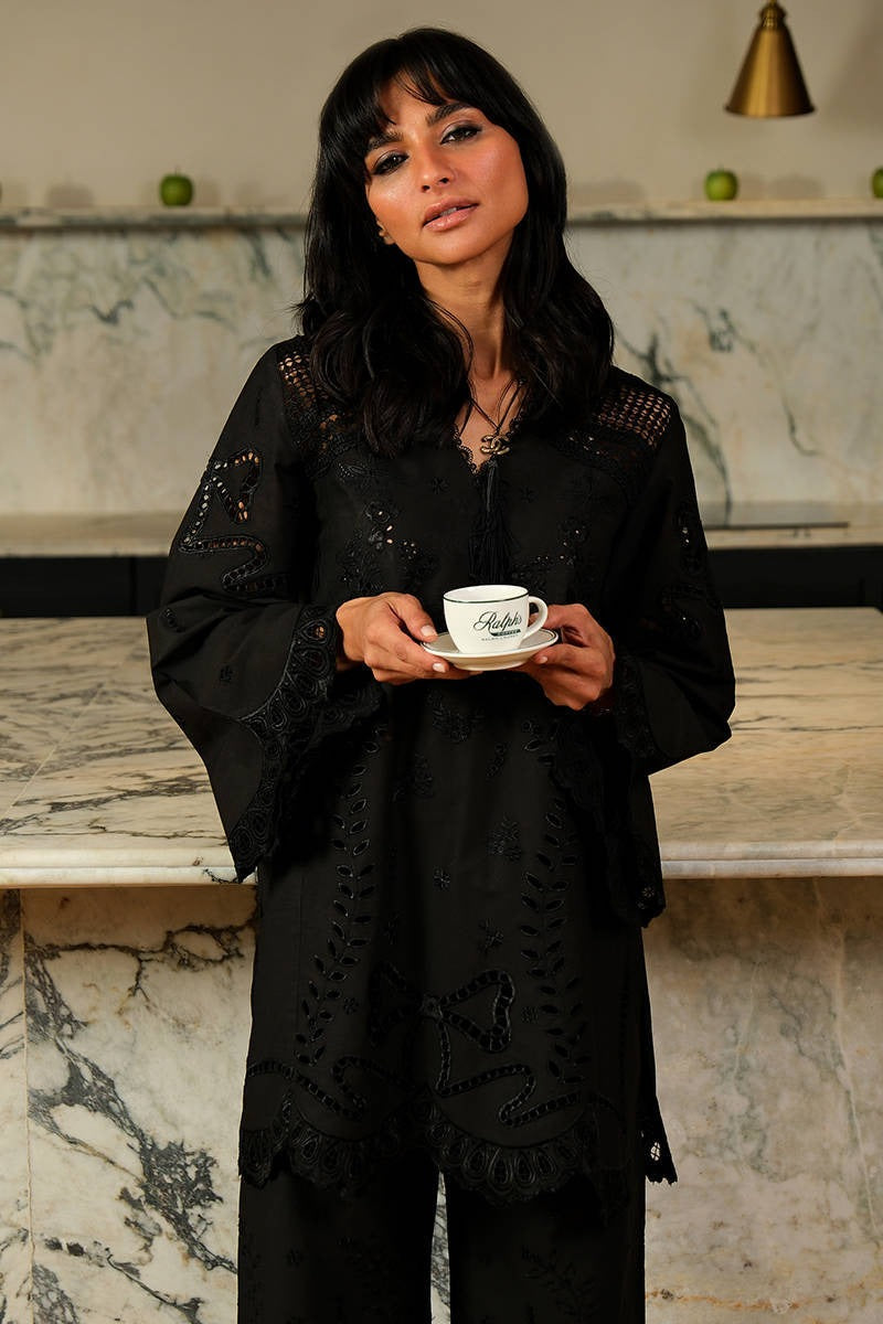 FARIDA HASAN BLACK BLOOM SET 2PC