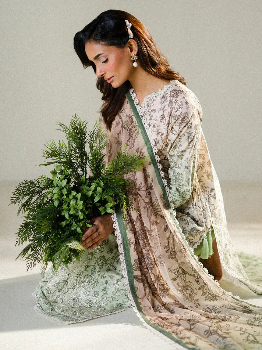 FAIZA FAISAL FNF PRINTS SAGE WHISPER