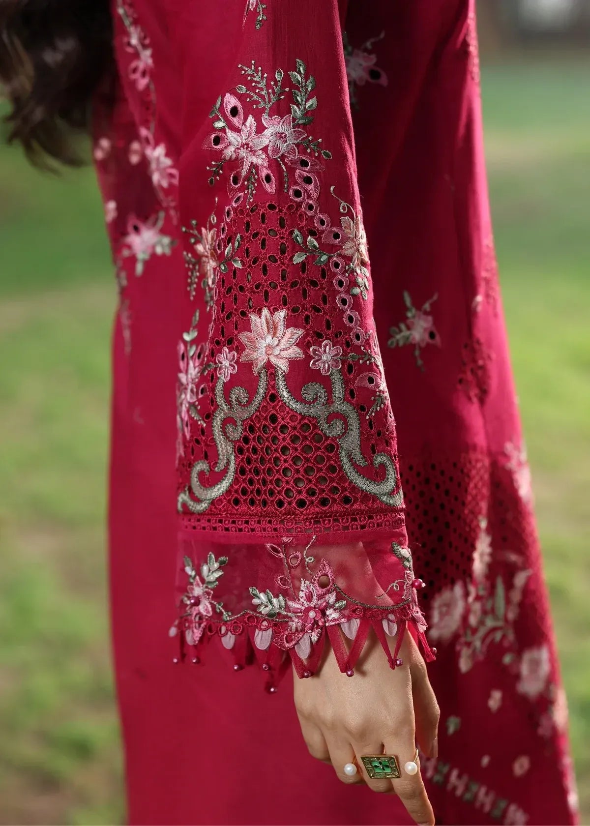 STITCHED BY CC SARDINIA TALES OF PETALS FLORAL FUCHSIA 3PC
