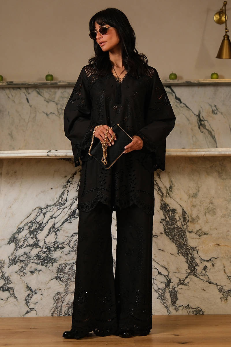 FARIDA HASAN BLACK BLOOM SET 2PC