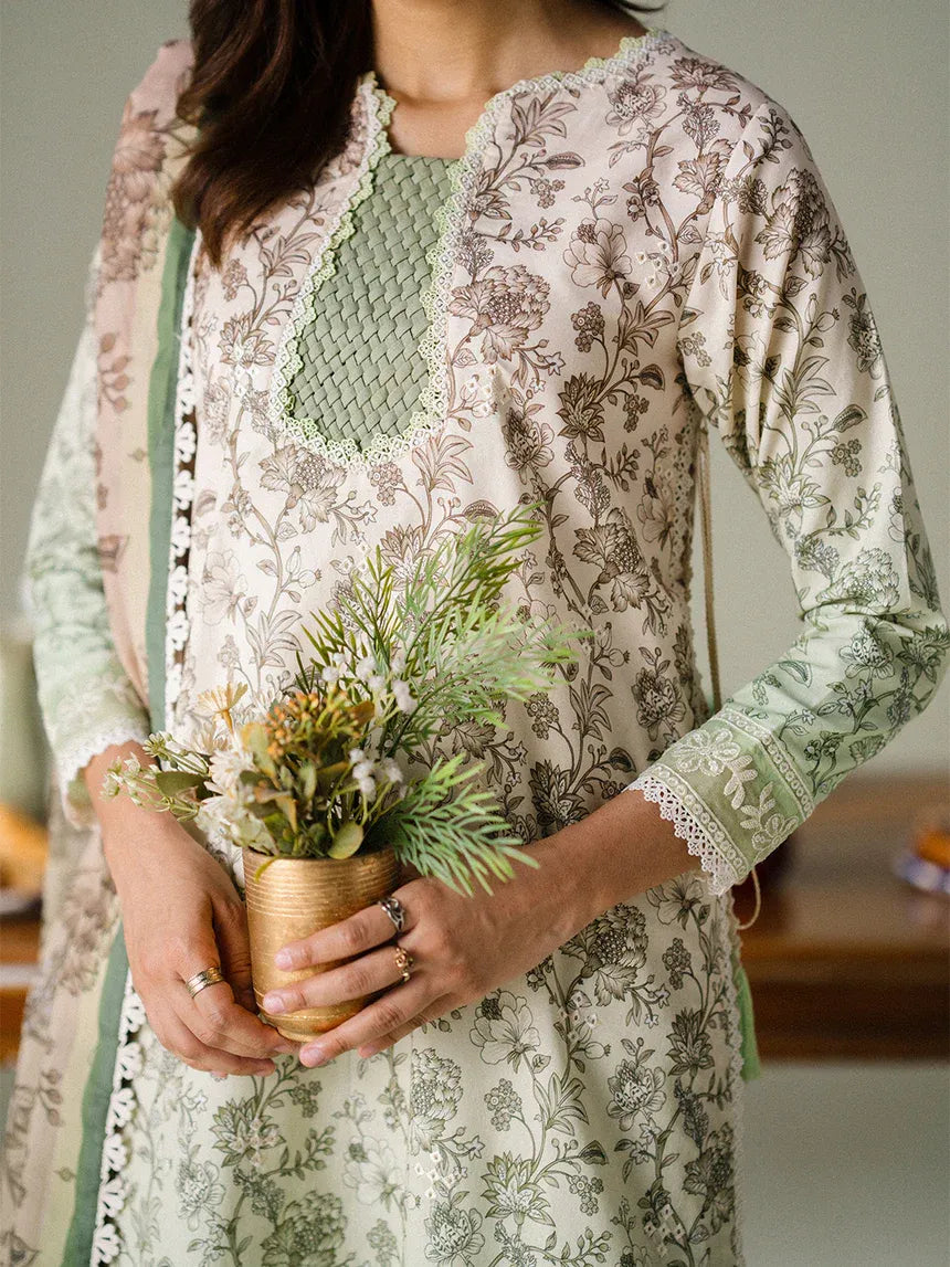 FAIZA FAISAL FNF PRINTS SAGE WHISPER