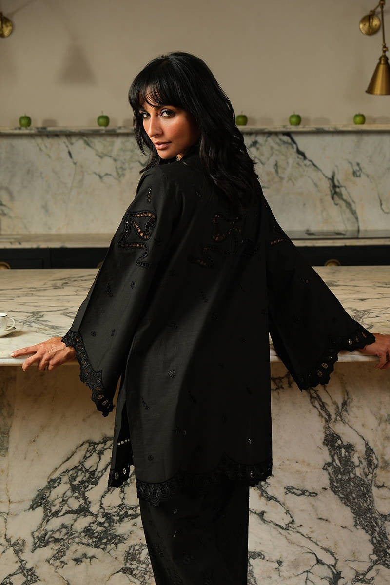 FARIDA HASAN BLACK BLOOM SET 2PC
