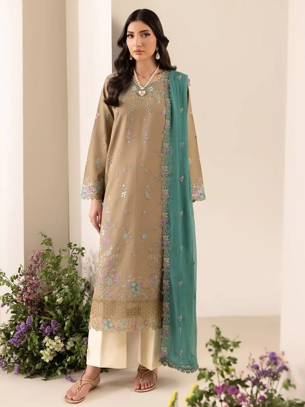RAJBARI EXCLUSIVE EMBROIDERED CHIFFON D-03