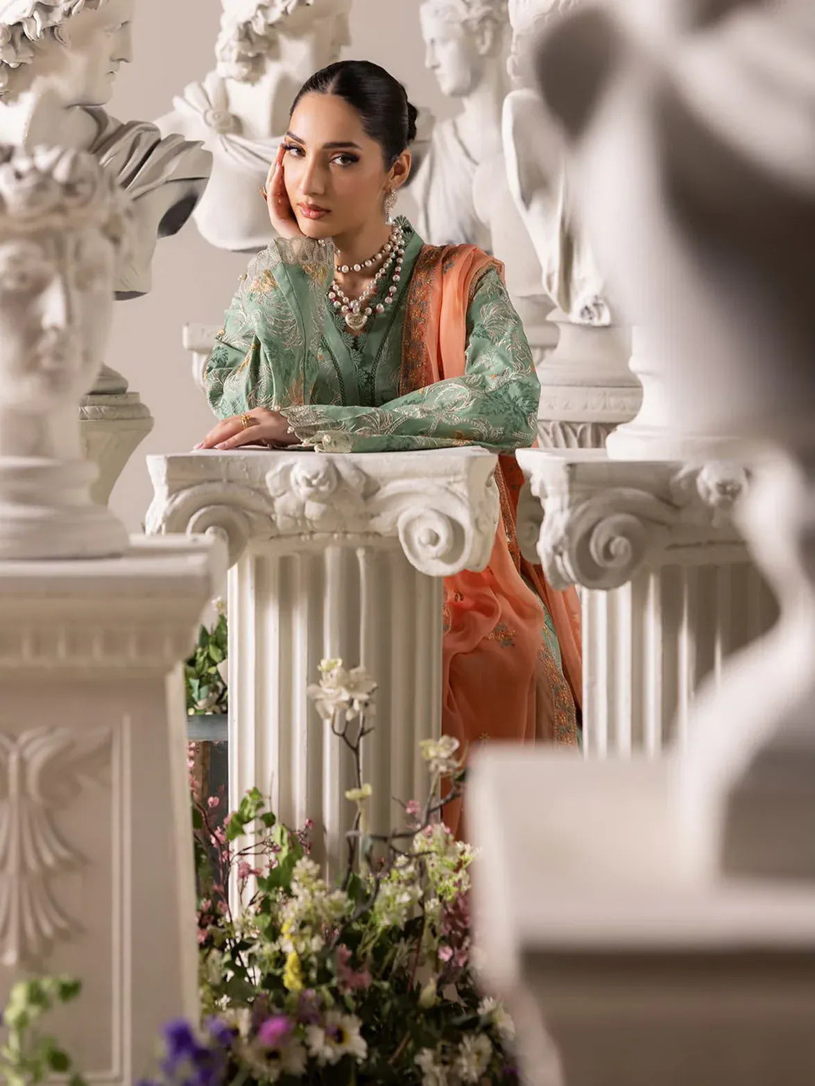 RAJBARI EXCLUSIVE EMBROIDERED CHIFFON D-06