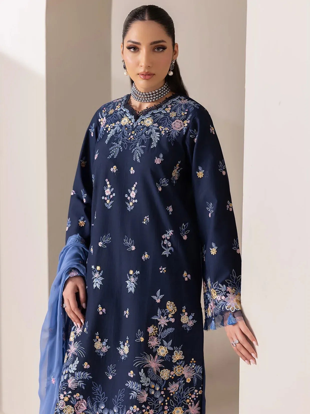 RAJBARI EXCLUSIVE EMBROIDERED CHIFFON D-07