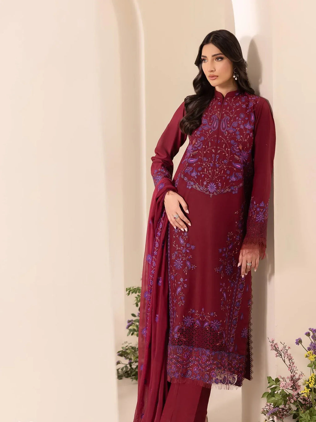 RAJBARI EXCLUSIVE EMBROIDERED CHIFFON D-08