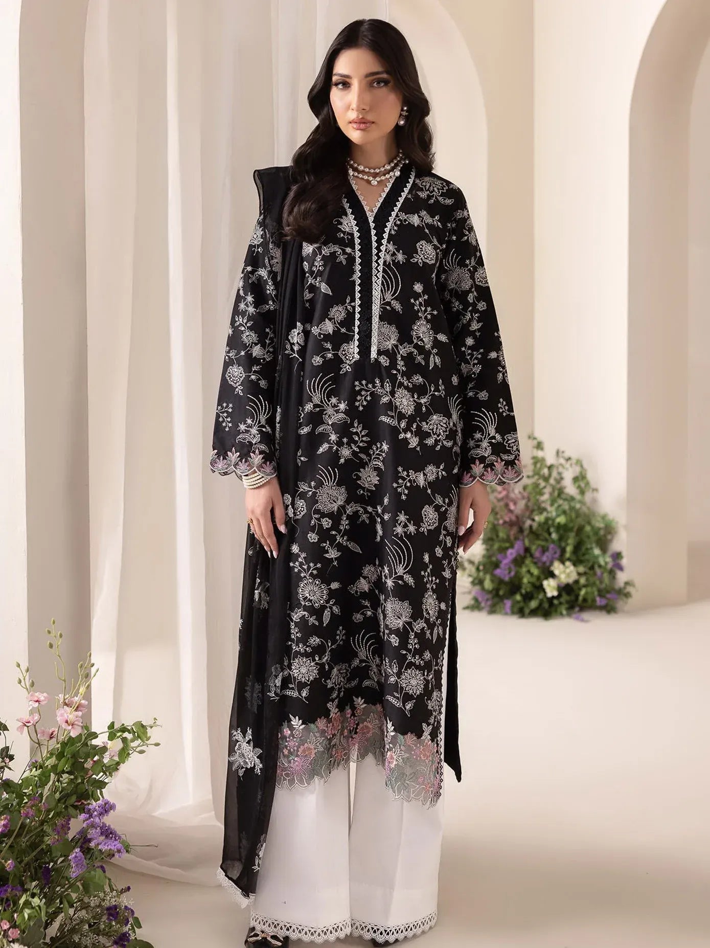 RAJBARI EXCLUSIVE EMBROIDERED CHIFFON D-10