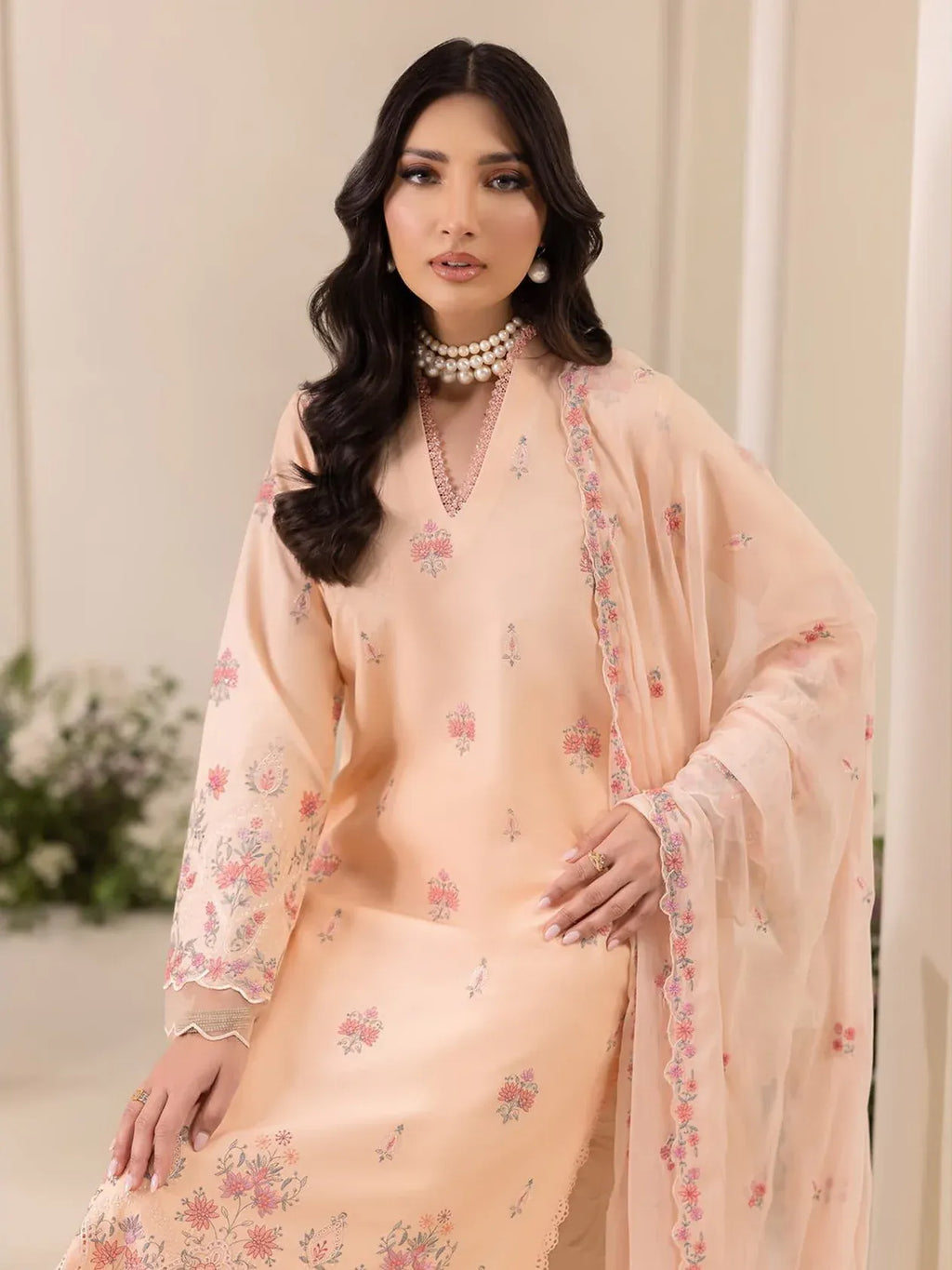 RAJBARI EXCLUSIVE EMBROIDERED CHIFFON D-04