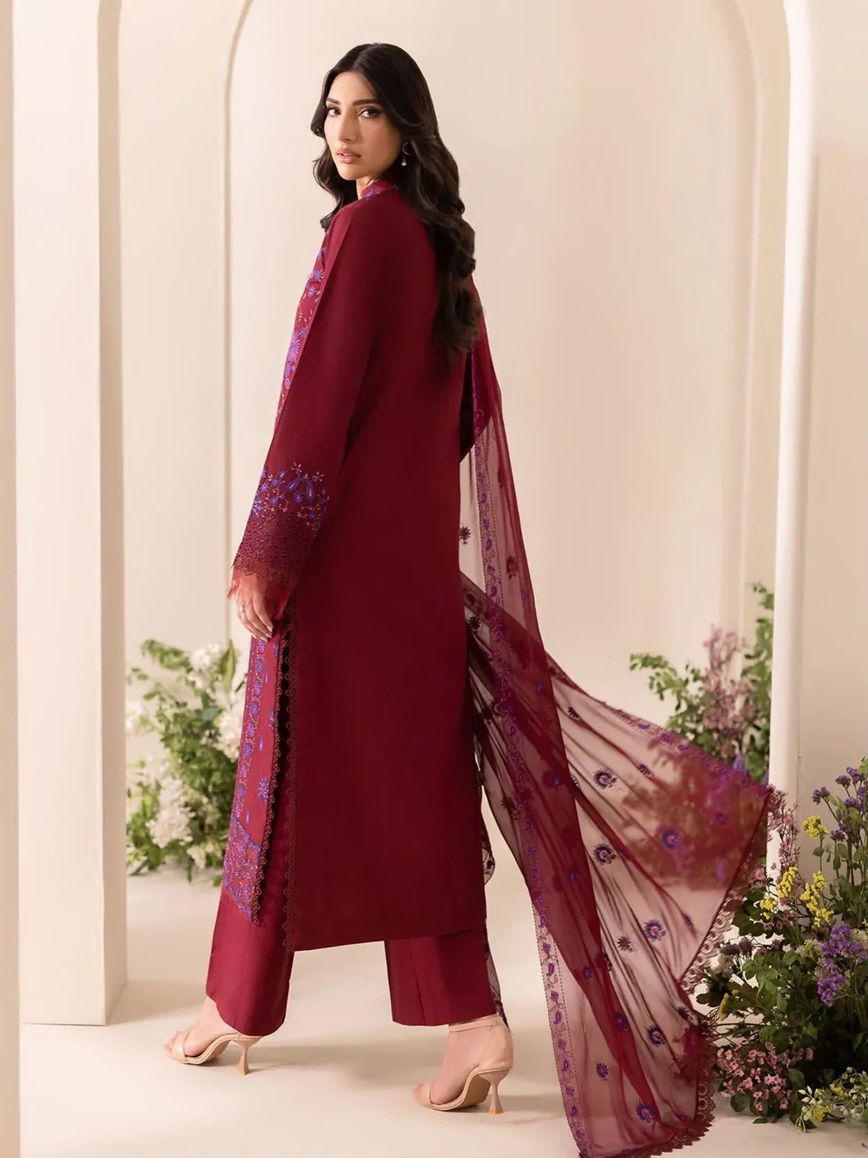 RAJBARI EXCLUSIVE EMBROIDERED CHIFFON D-08