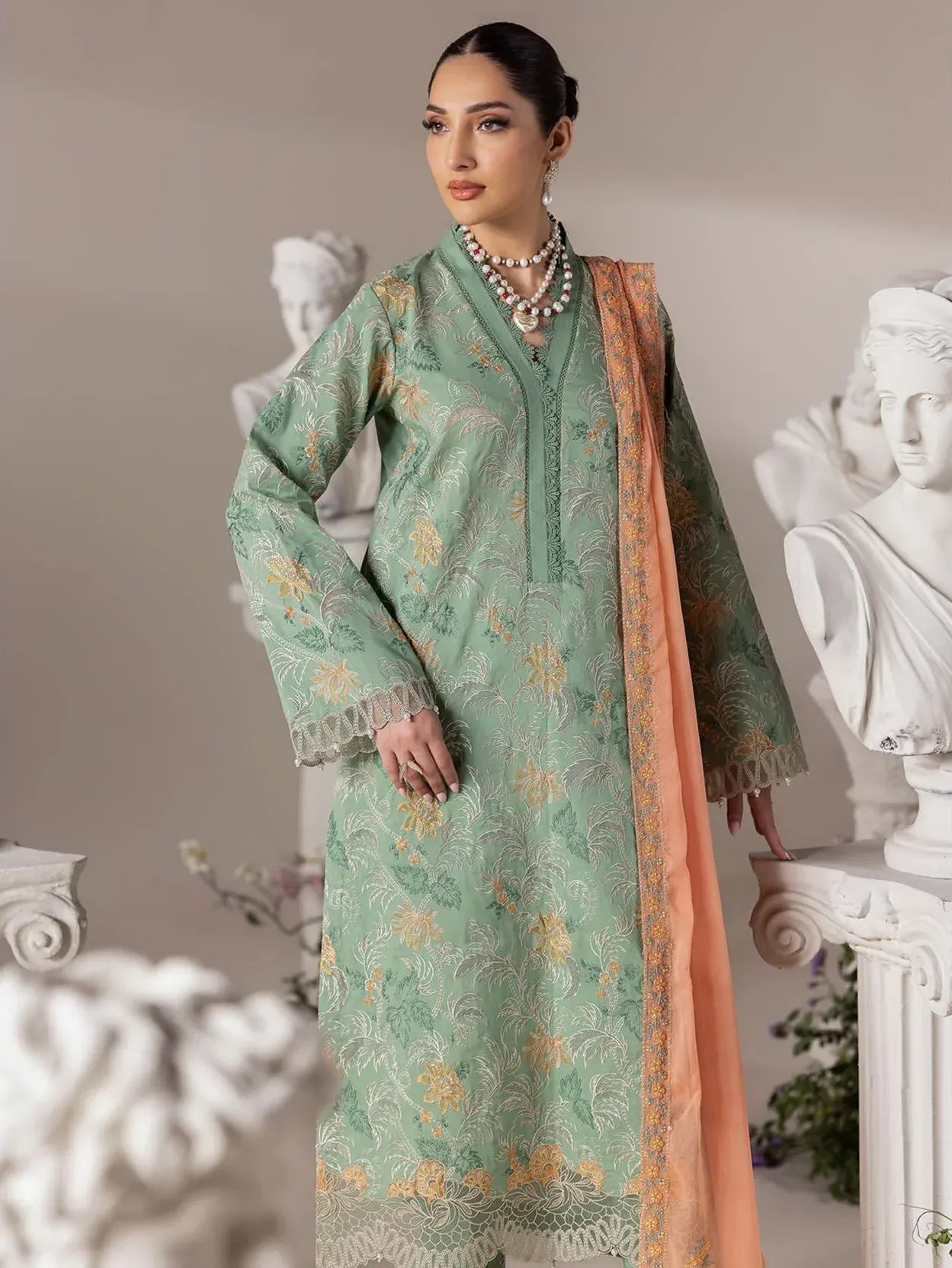 RAJBARI EXCLUSIVE EMBROIDERED CHIFFON D-06