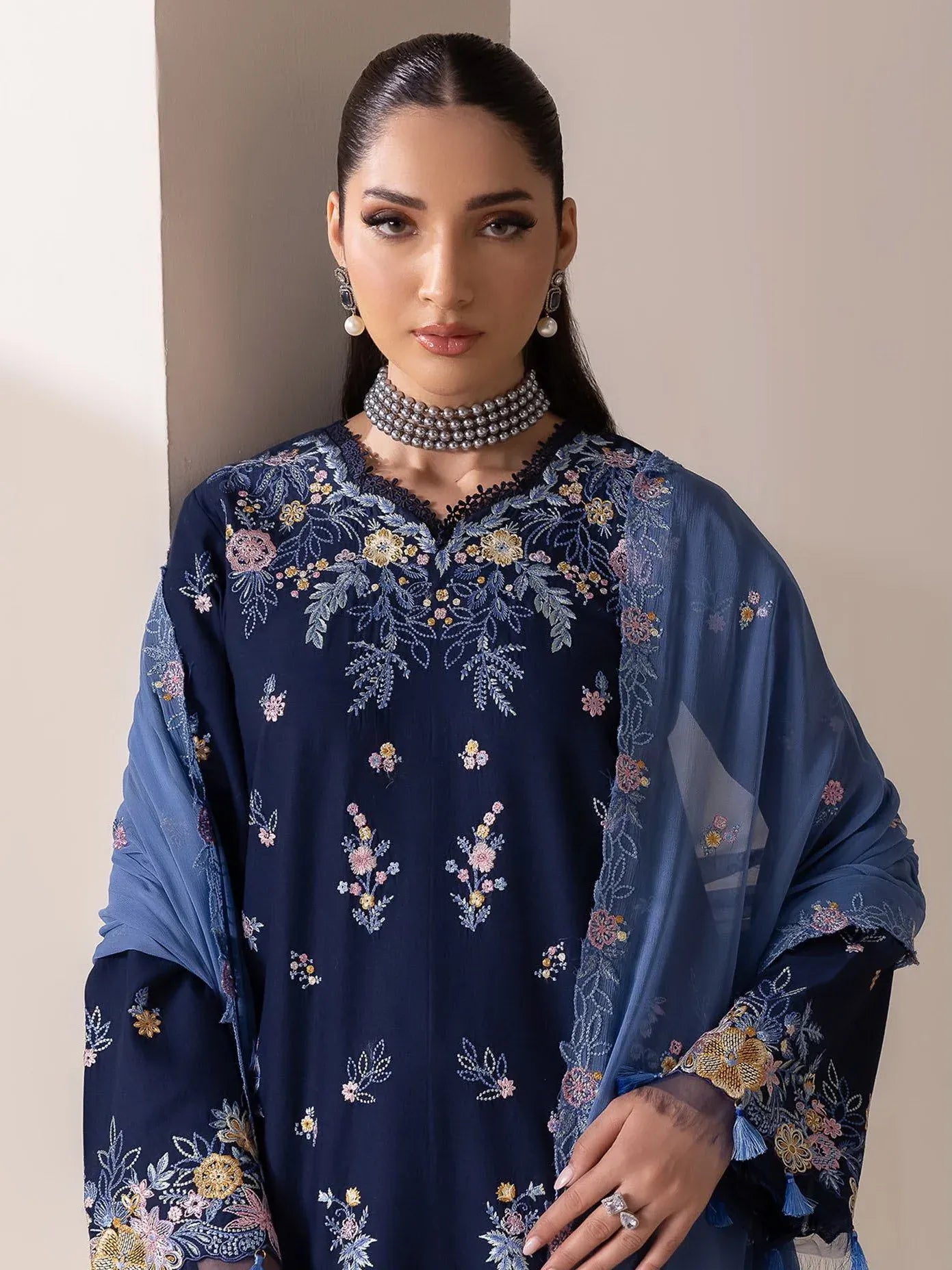 RAJBARI EXCLUSIVE EMBROIDERED CHIFFON D-07