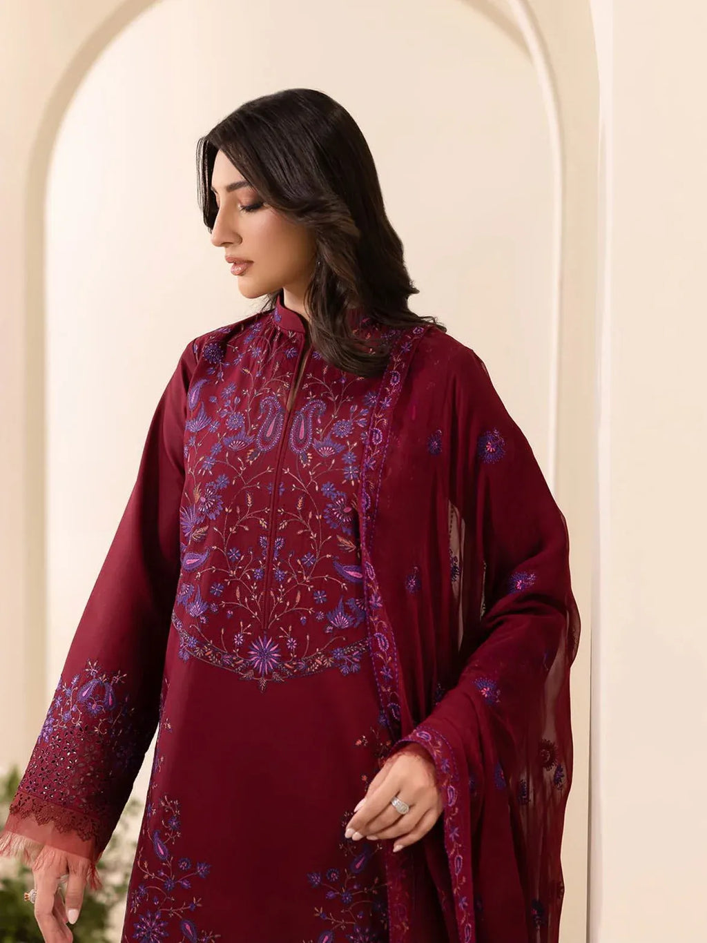 RAJBARI EXCLUSIVE EMBROIDERED CHIFFON D-08