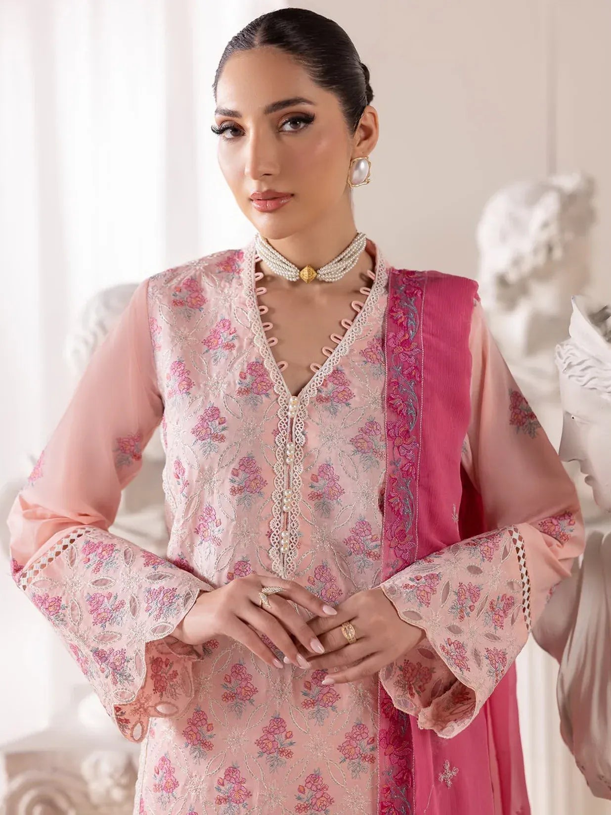 RAJBARI EXCLUSIVE EMBROIDERED CHIFFON D-02