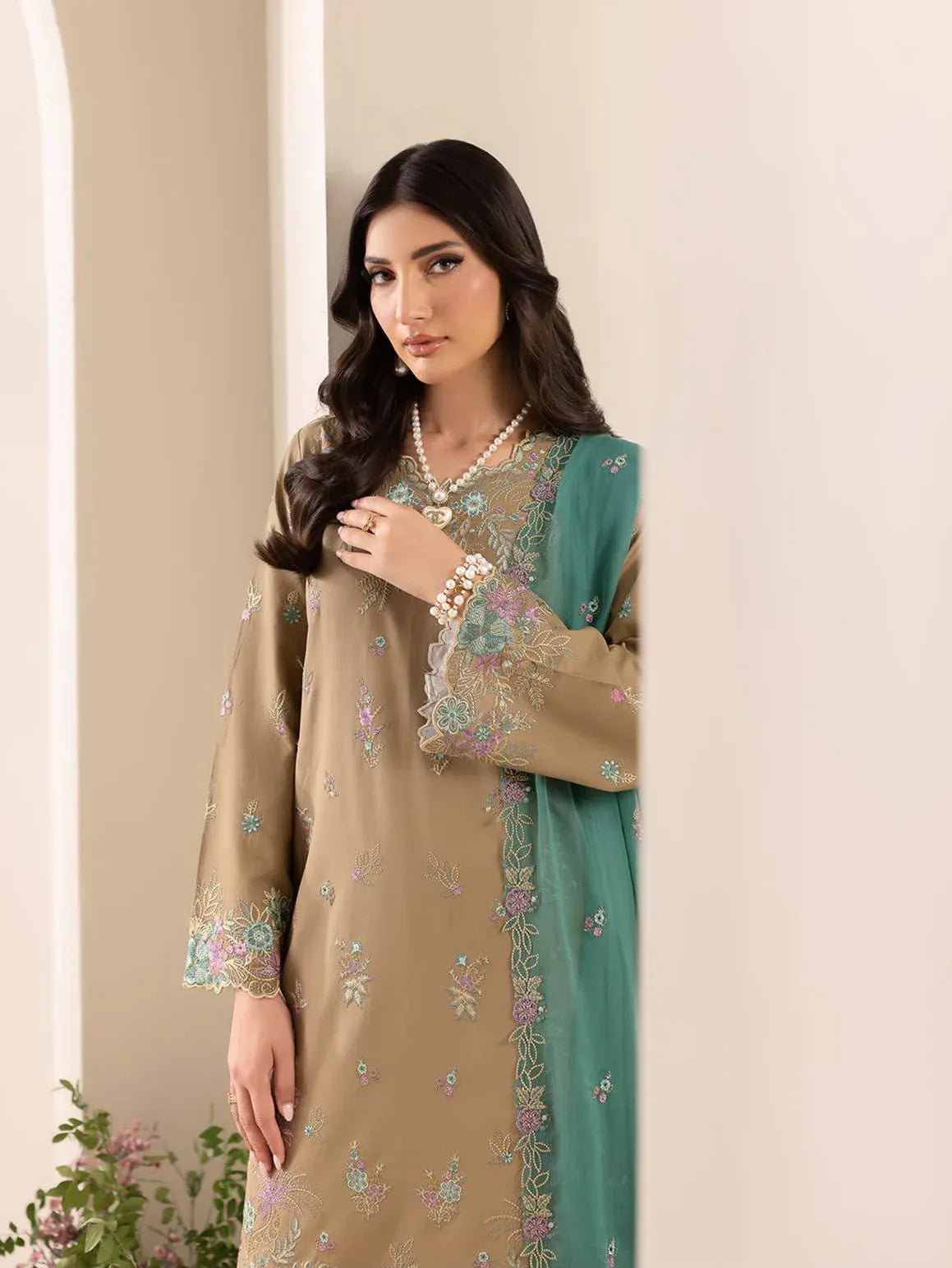 RAJBARI EXCLUSIVE EMBROIDERED CHIFFON D-03