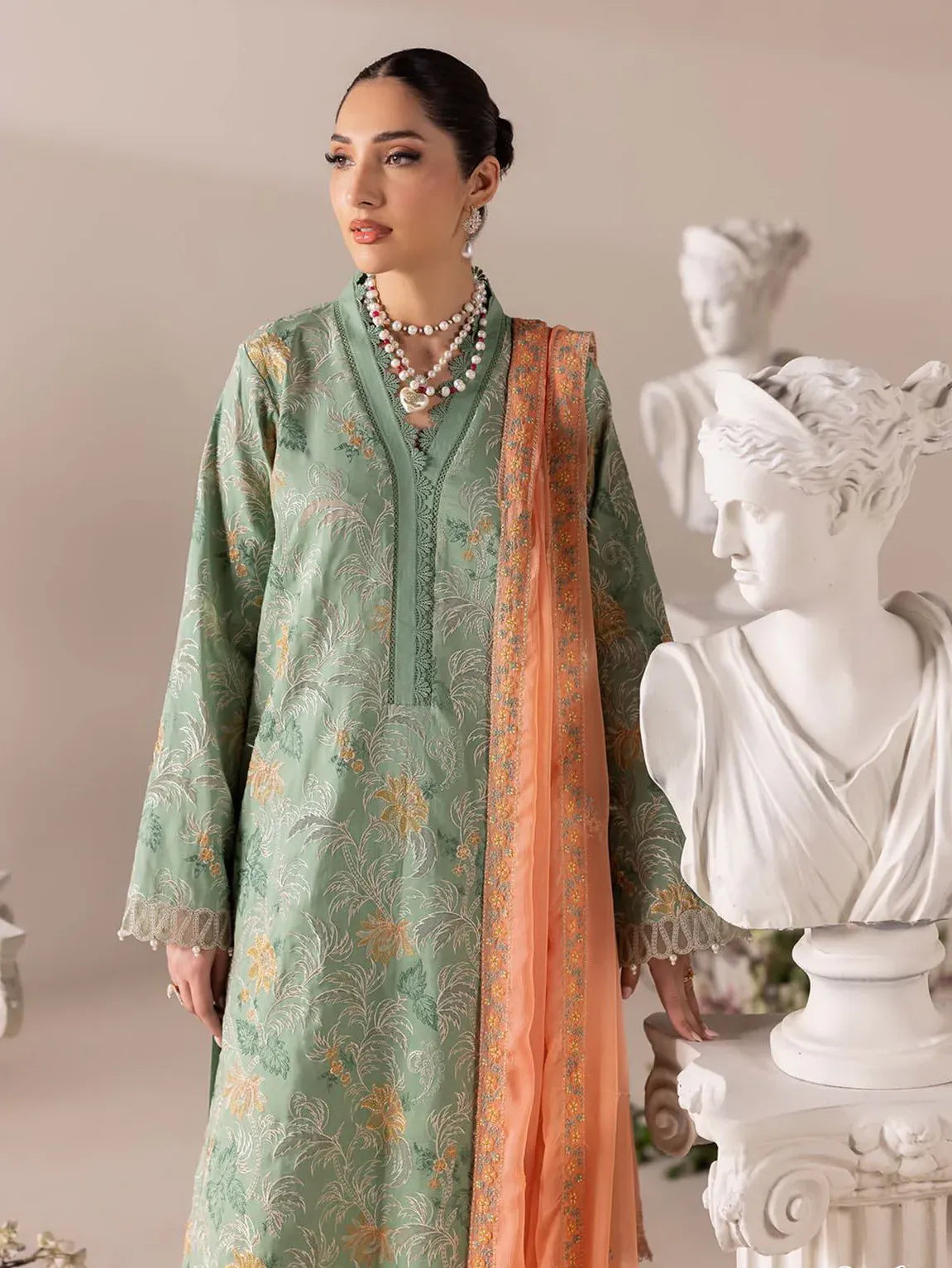 RAJBARI EXCLUSIVE EMBROIDERED CHIFFON D-06