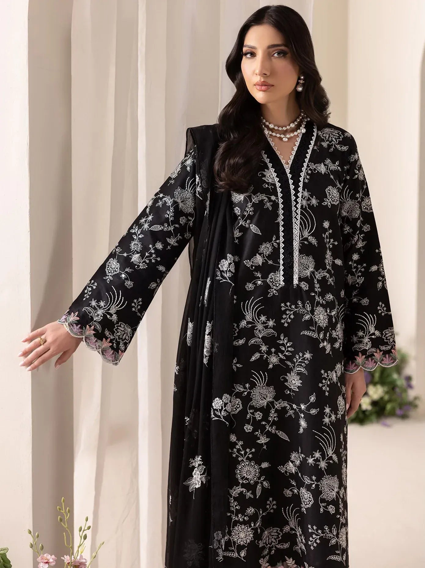 RAJBARI EXCLUSIVE EMBROIDERED CHIFFON D-10
