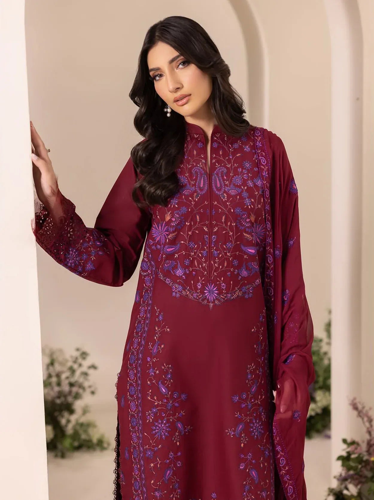 RAJBARI EXCLUSIVE EMBROIDERED CHIFFON D-08