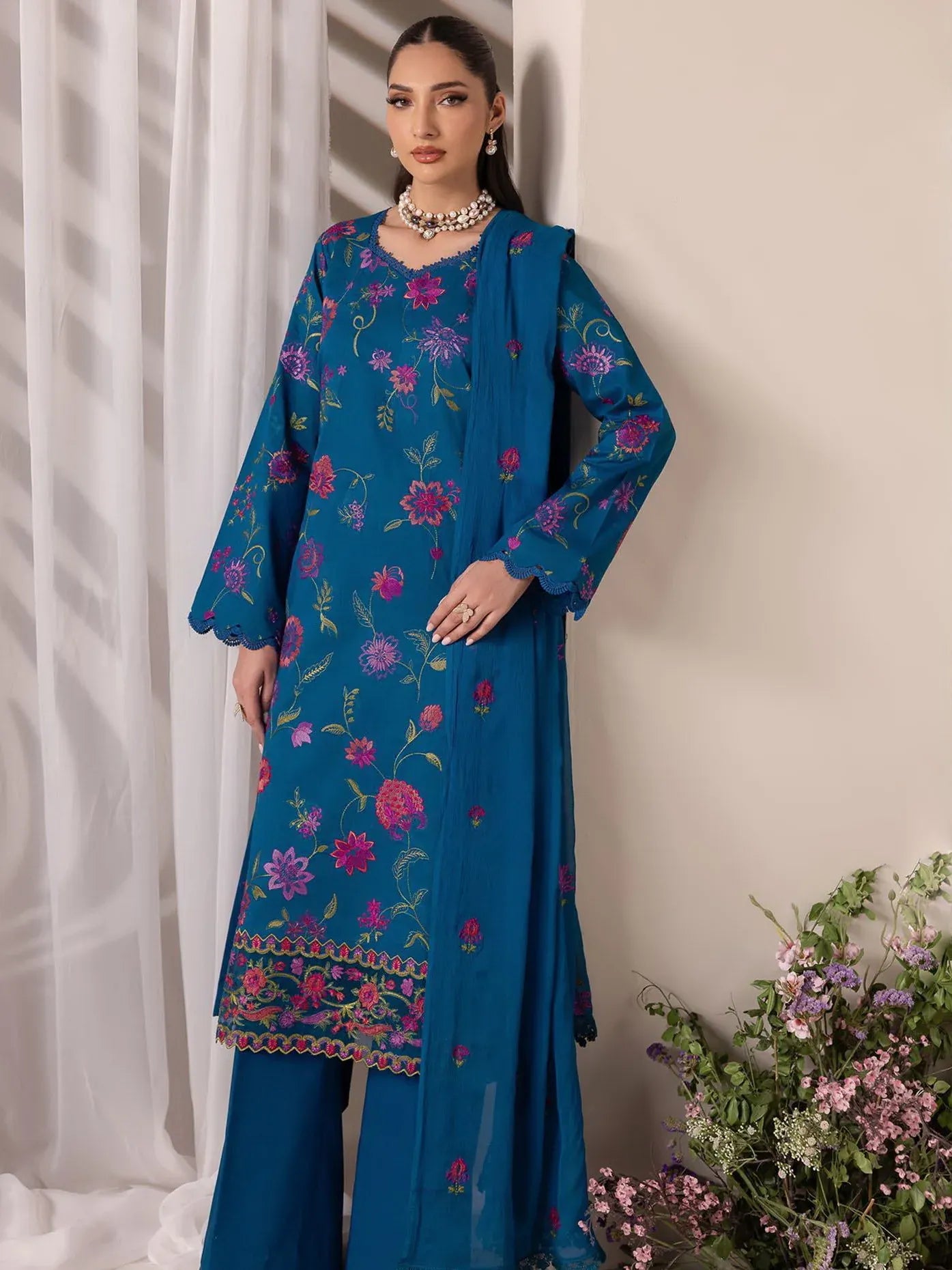 RAJBARI EXCLUSIVE EMBROIDERED CHIFFON D-11