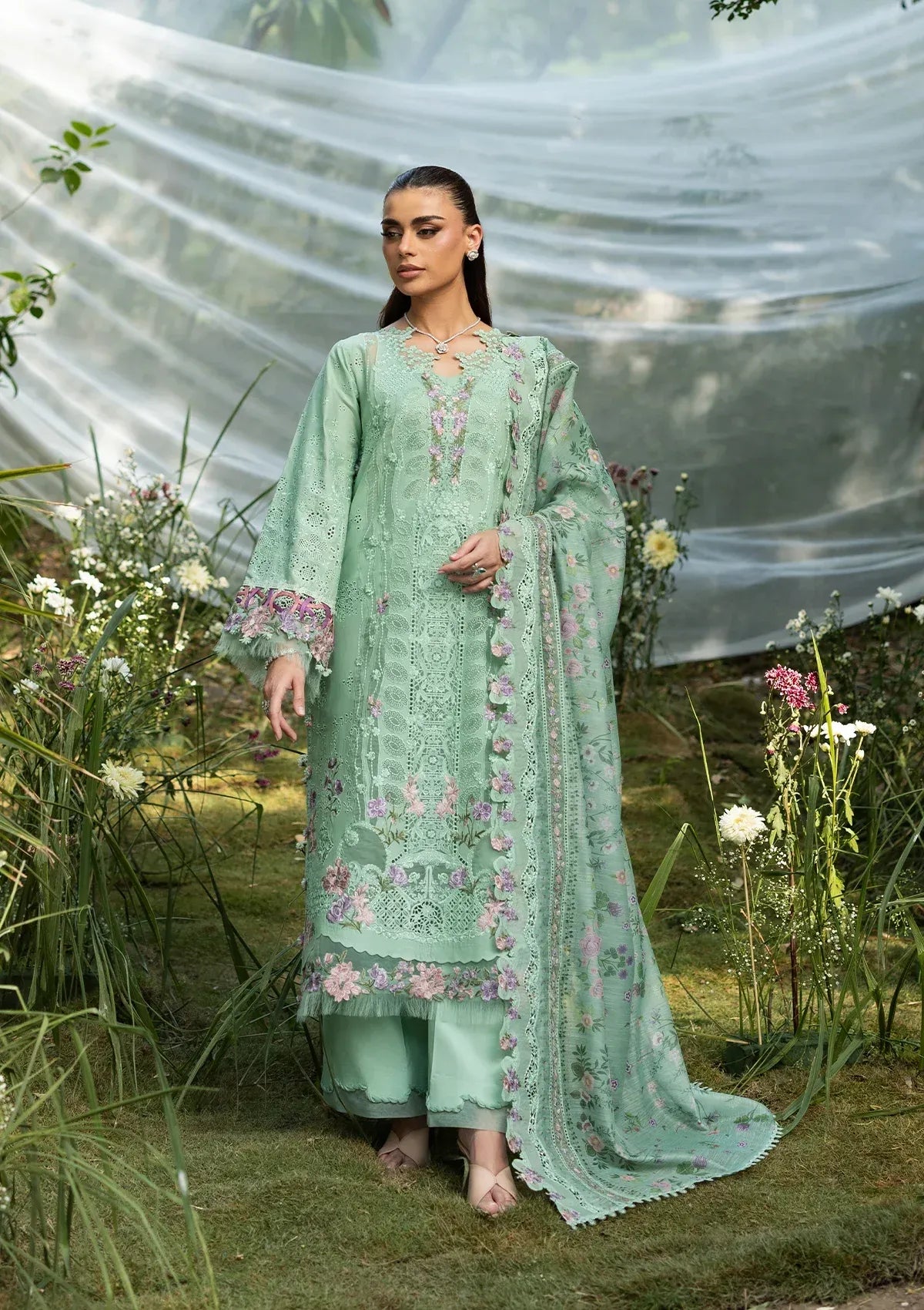 STITCHED BY CC ELAF LUXURY LAWN UNSTITCHED ELQ-3A 3PC