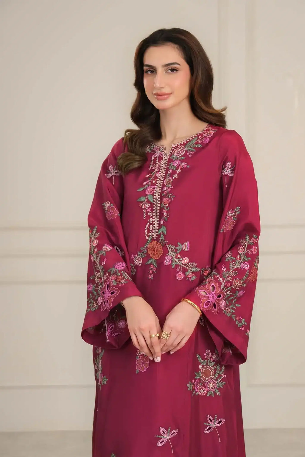 NOOR BY SAADIA ASAD D-04 GARNET RED
