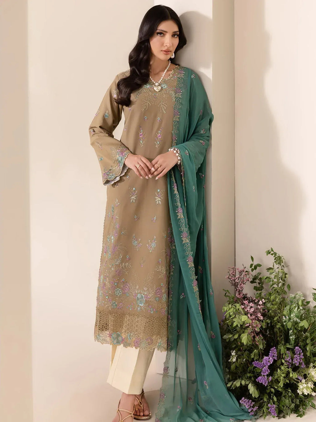 RAJBARI EXCLUSIVE EMBROIDERED CHIFFON D-03
