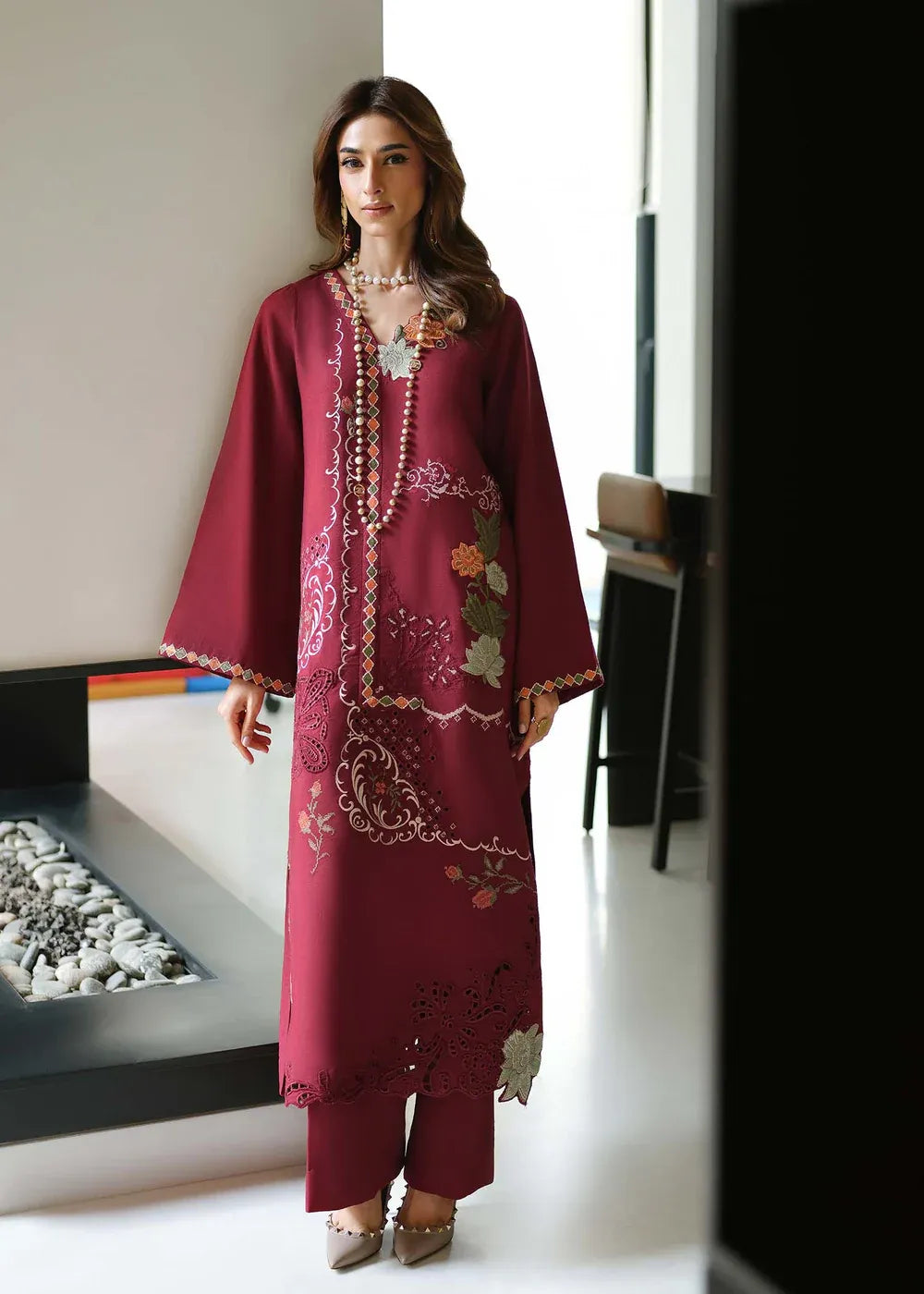 SAIRA SHAKIRA SABLE RED 2PC