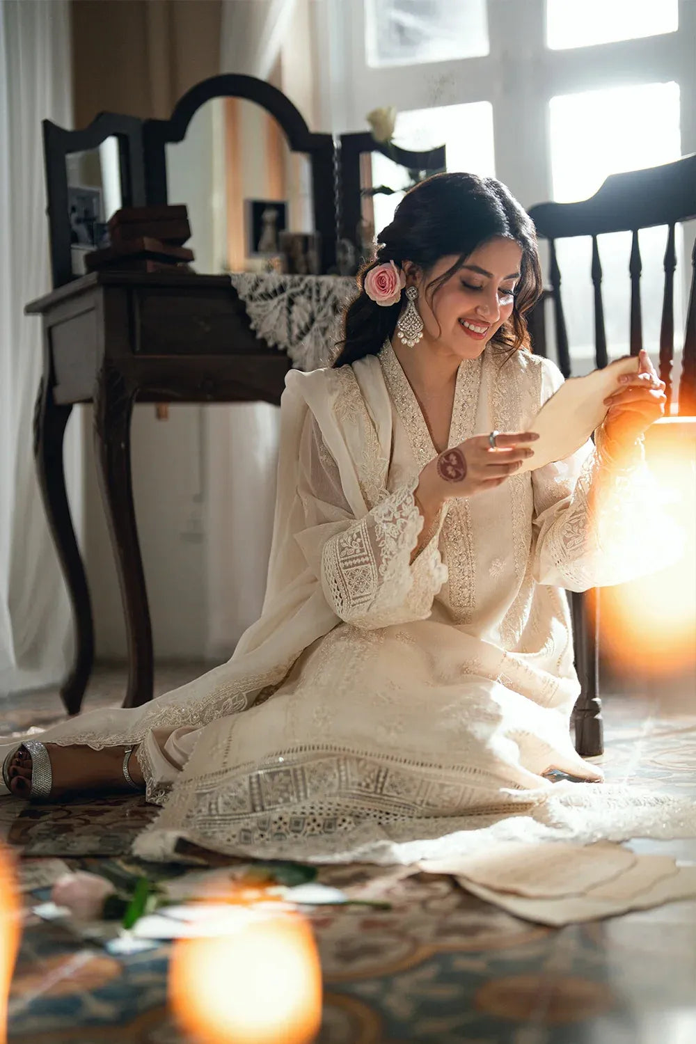 AZURE EID ENSEMBLES IVORY PETAL