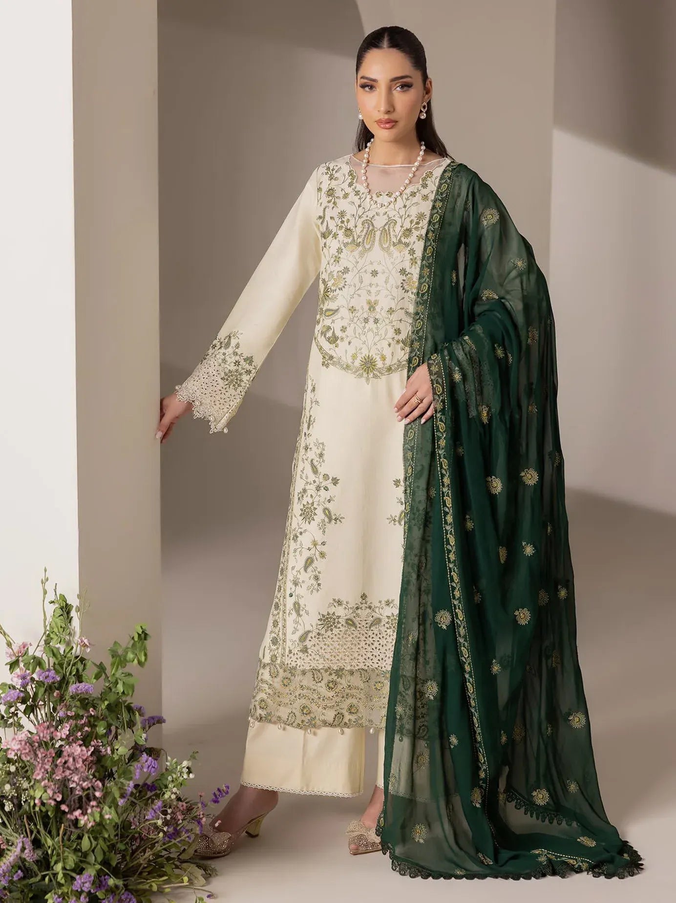 RAJBARI EXCLUSIVE EMBROIDERED CHIFFON D-05