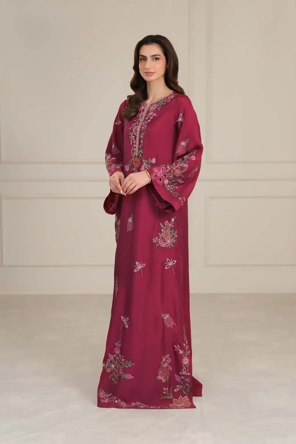 NOOR BY SAADIA ASAD D-04 GARNET RED