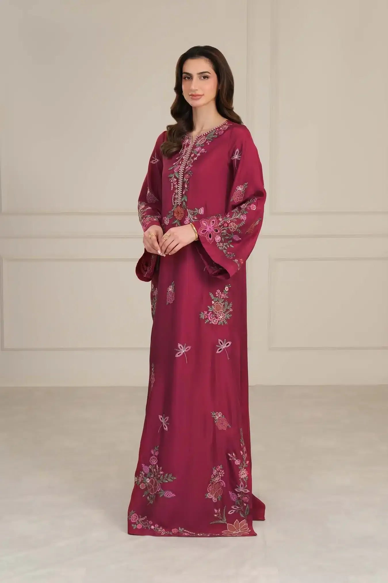 NOOR BY SAADIA ASAD D-04 GARNET RED