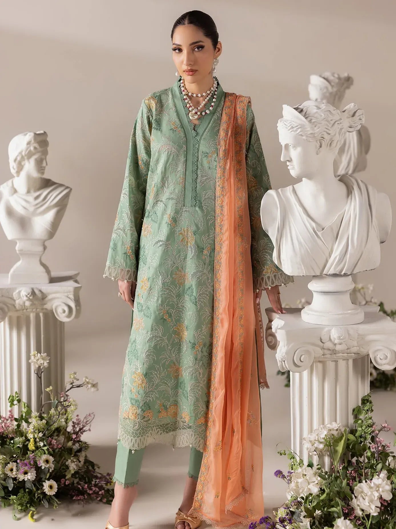 RAJBARI EXCLUSIVE EMBROIDERED CHIFFON D-06