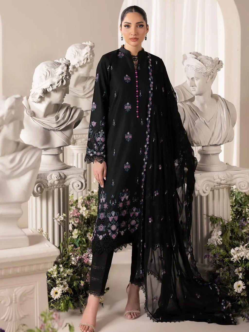 RAJBARI EXCLUSIVE EMBROIDERED CHIFFON D-01