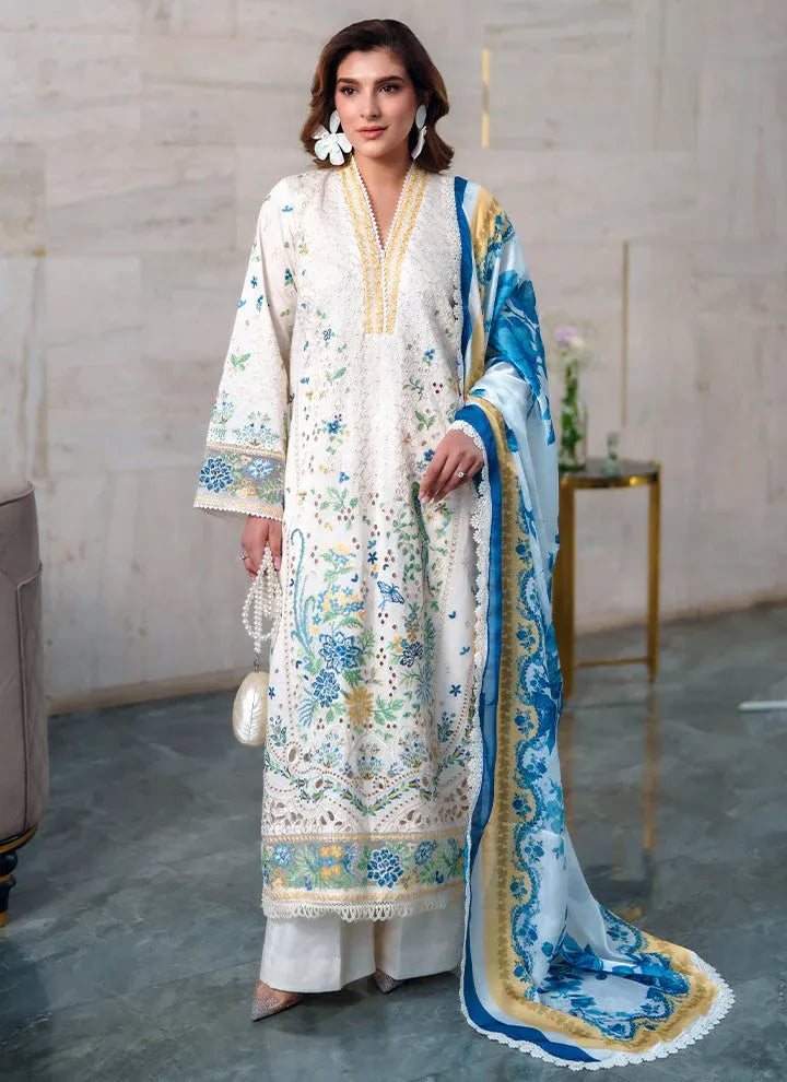 STITCHED BY CC NEESHAY SYMPHONY LUXURY LAWN REVE 3PC ( SLEVE LESS )