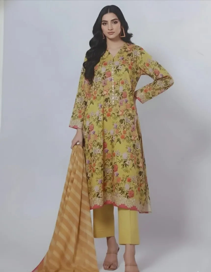 STITCHED BY CC AME230401-YELLOW  3PC