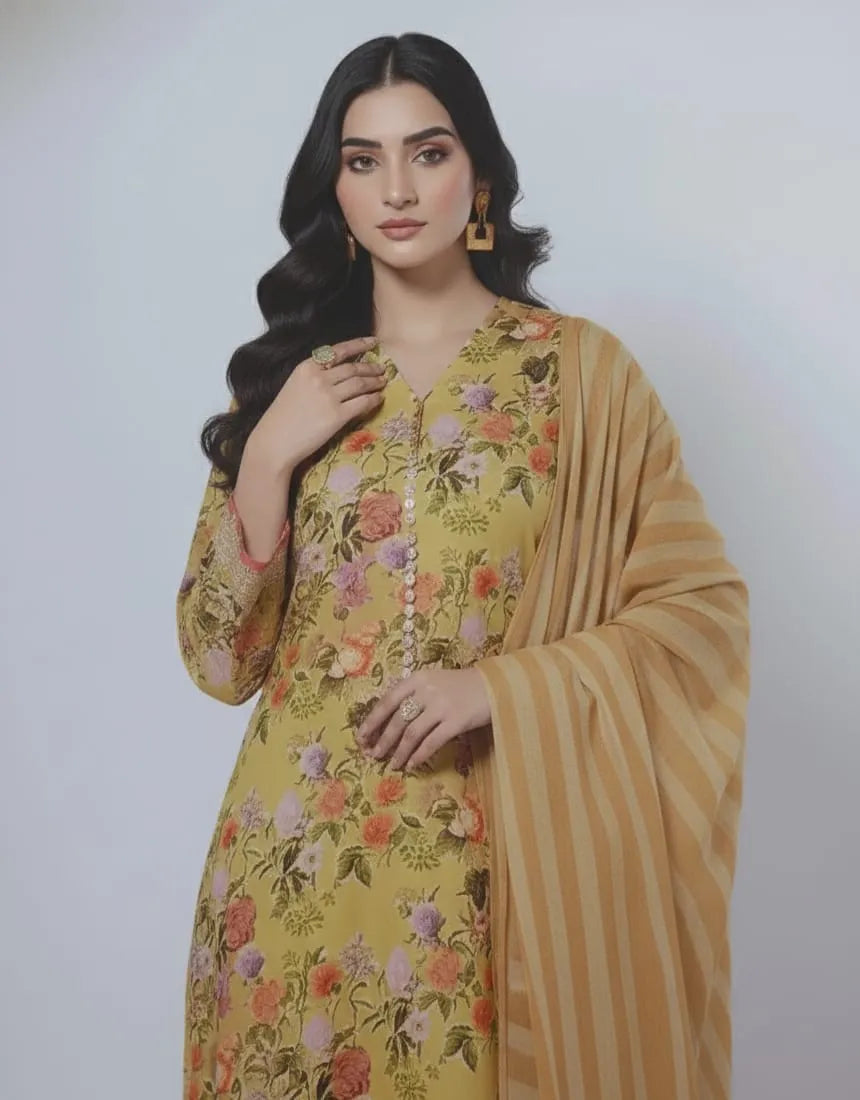 STITCHED BY CC AME230401-YELLOW  3PC