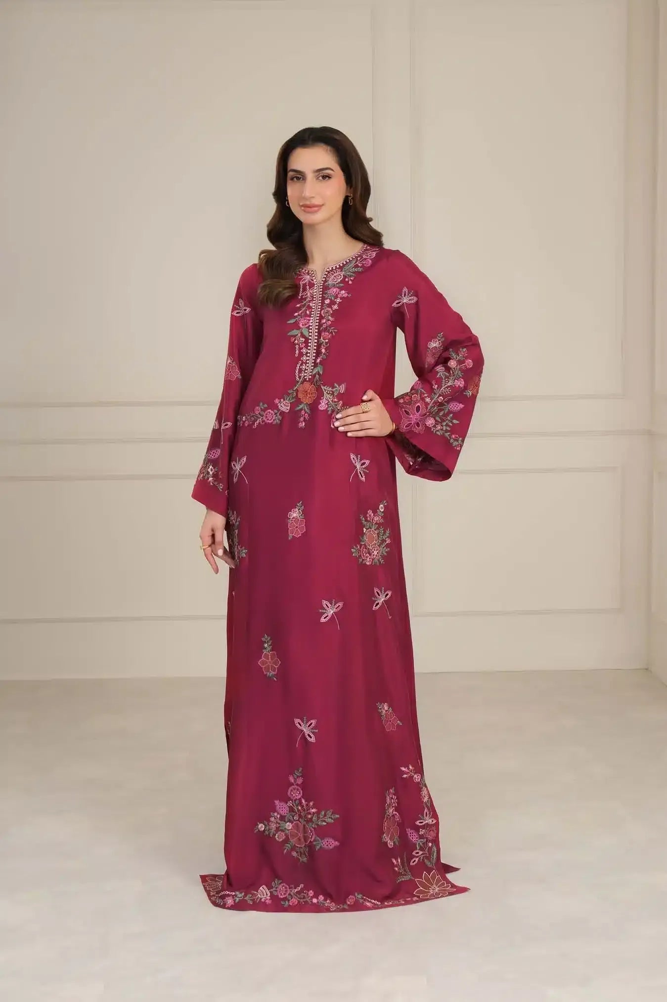 NOOR BY SAADIA ASAD D-04 GARNET RED