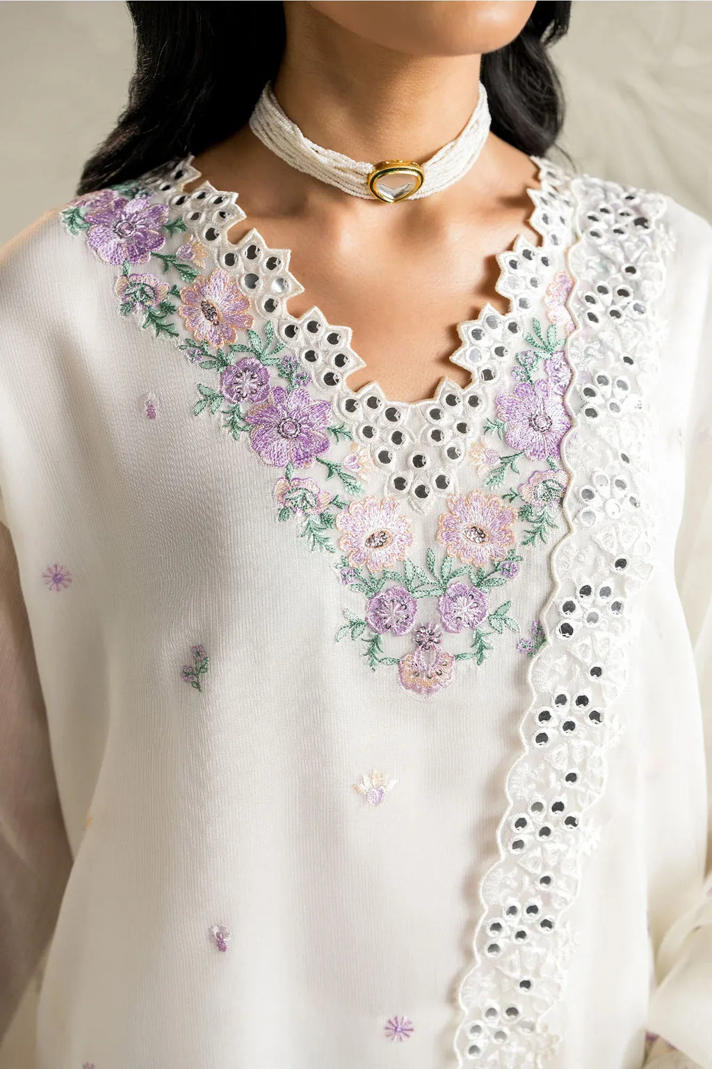 CROSS STITCH BLOOMING WHITE 2PC