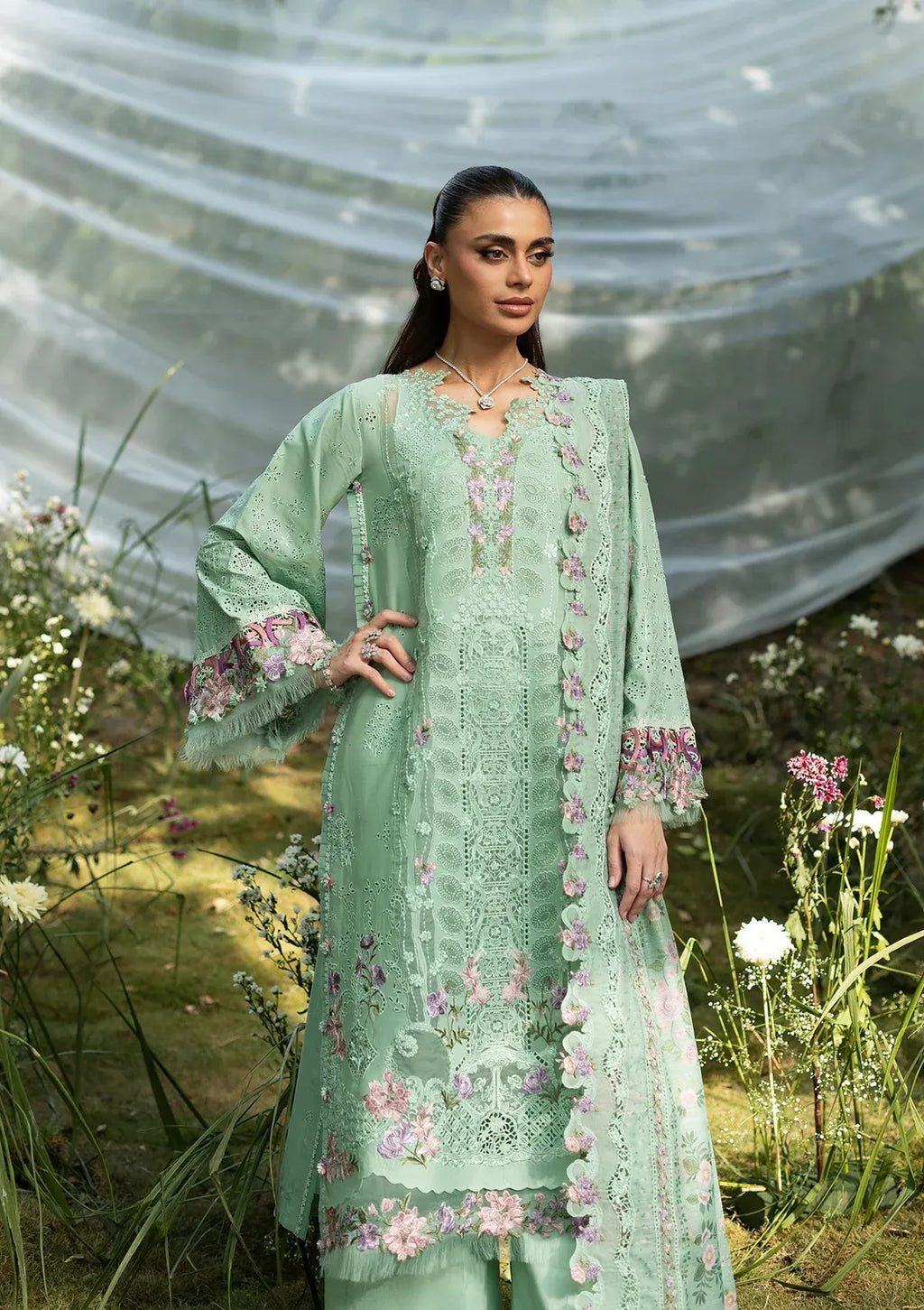 STITCHED BY CC ELAF LUXURY LAWN UNSTITCHED ELQ-3A 3PC