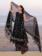 STITCHED BY CC FAIZA FAISAL MARINE ELVA 3PC ( SLEVELESS )